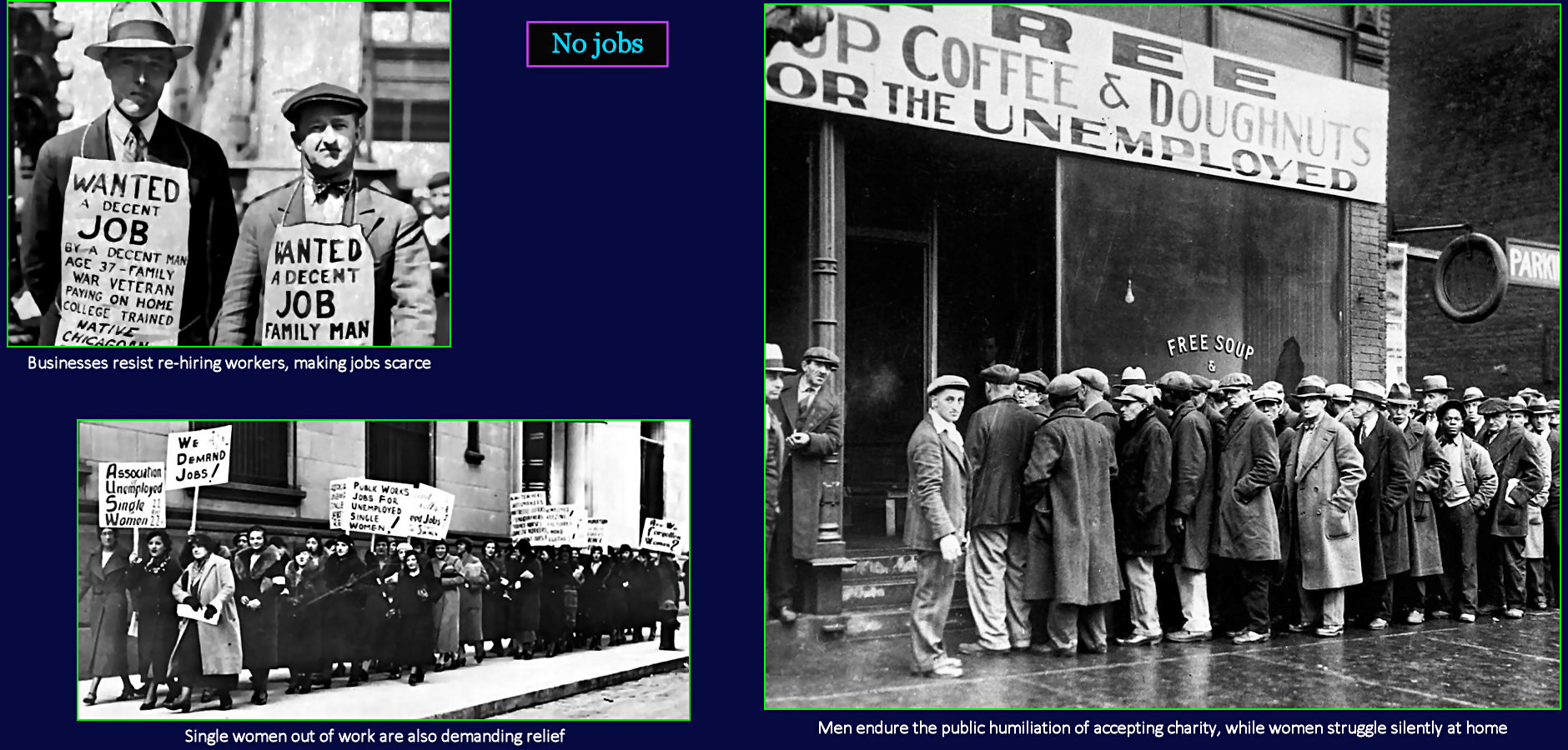 Unemployment, soup kitchens, 1930s
